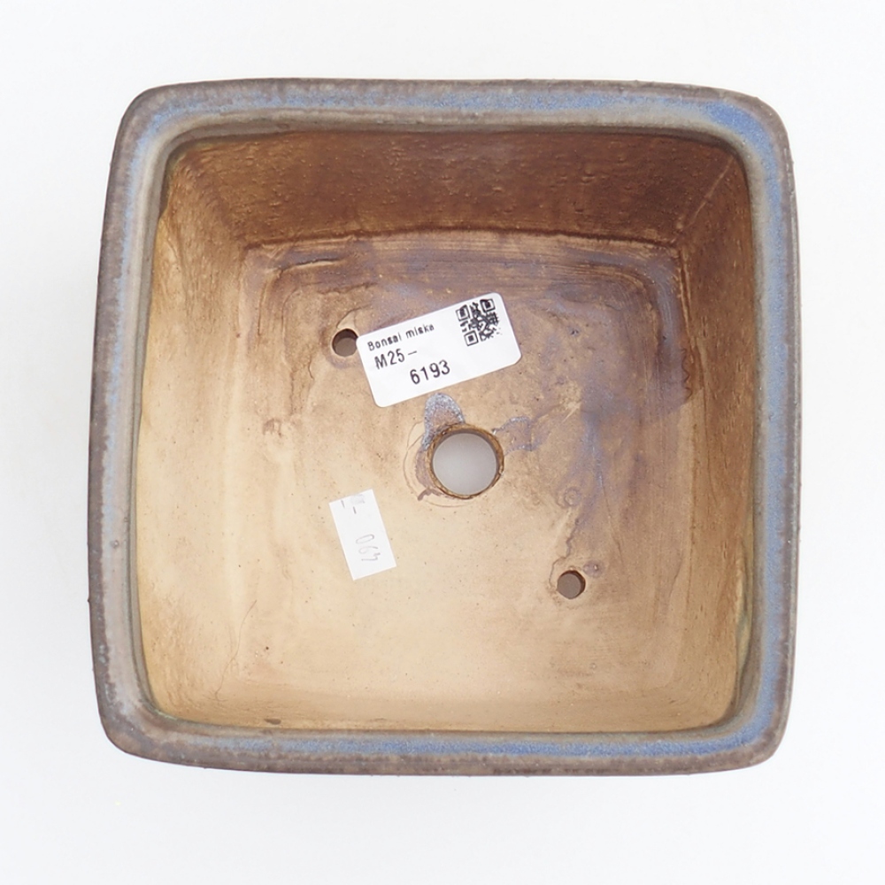 Keramická bonsai miska 15 x 15 x 9,5 cm, farba modra