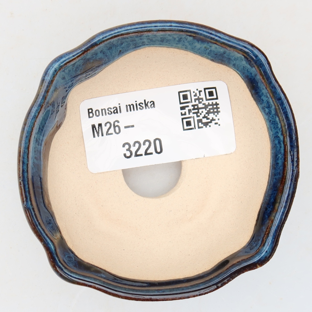Keramická miska na bonsaje 6,5 × 6,5 × 2,5 cm, farba modrá