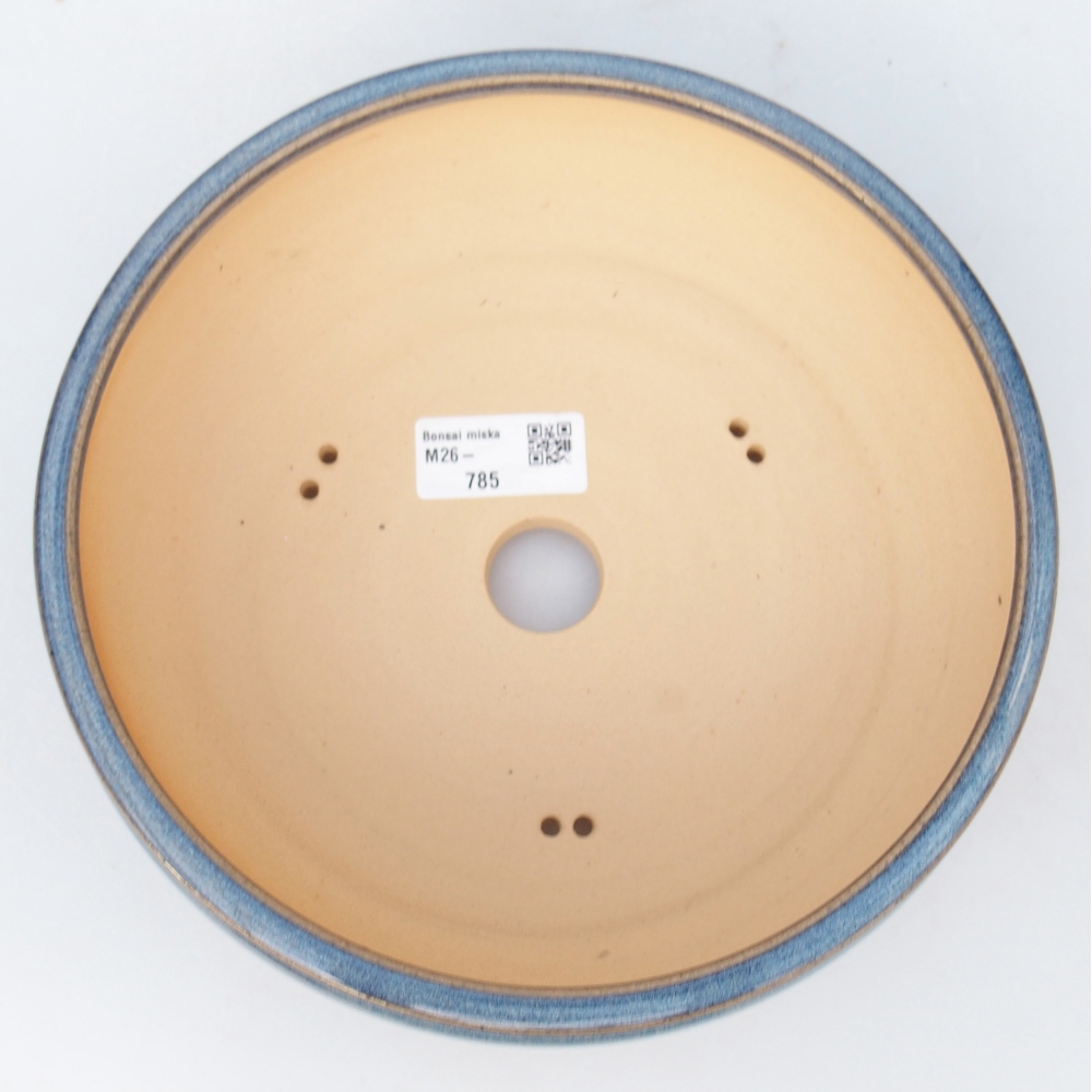 Keramická miska na bonsaje 20,5 x 20,5 x 7 cm, farba modrá