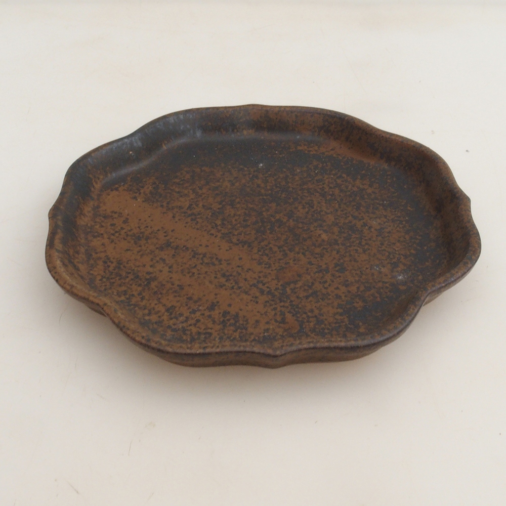 Keramická podmiska H06 - 14 x 14 x 1,5 cm - hnedá