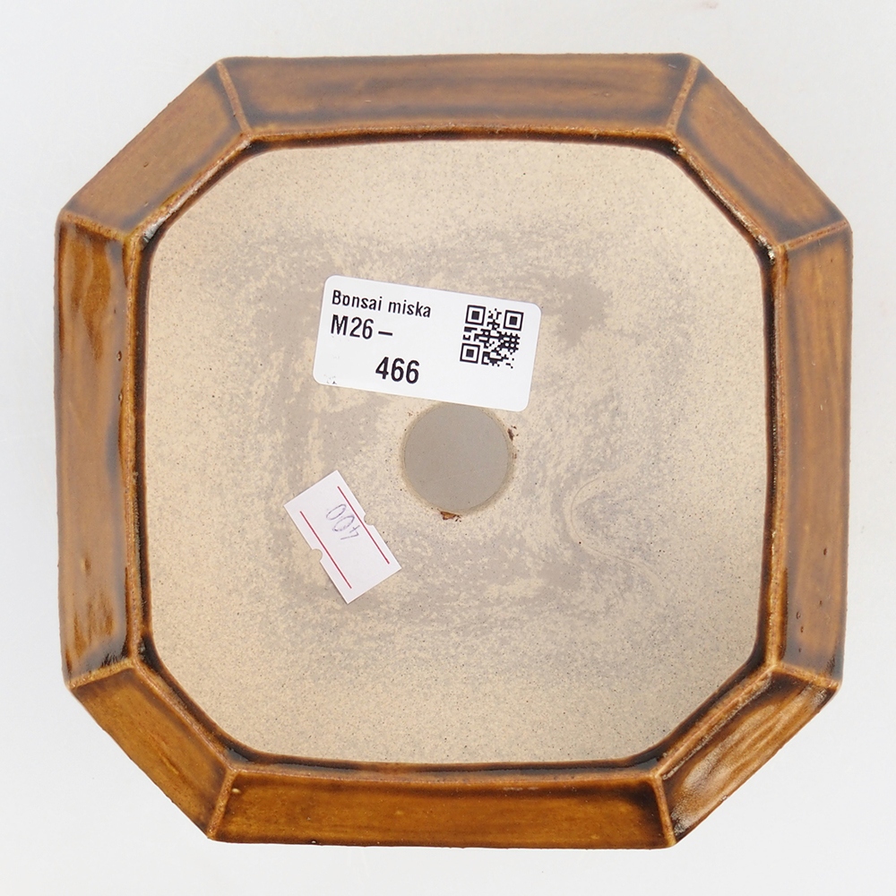 Keramická miska na bonsaje 13,5 x 13,5 x 7,5 cm, hnedá