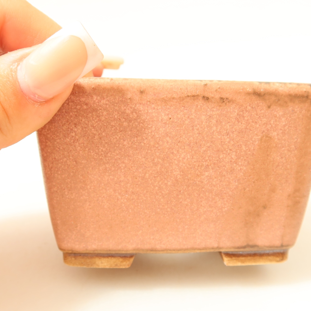 Keramická miska na bonsai 8,5 x 8,5 x 5,5 cm, farba ružová