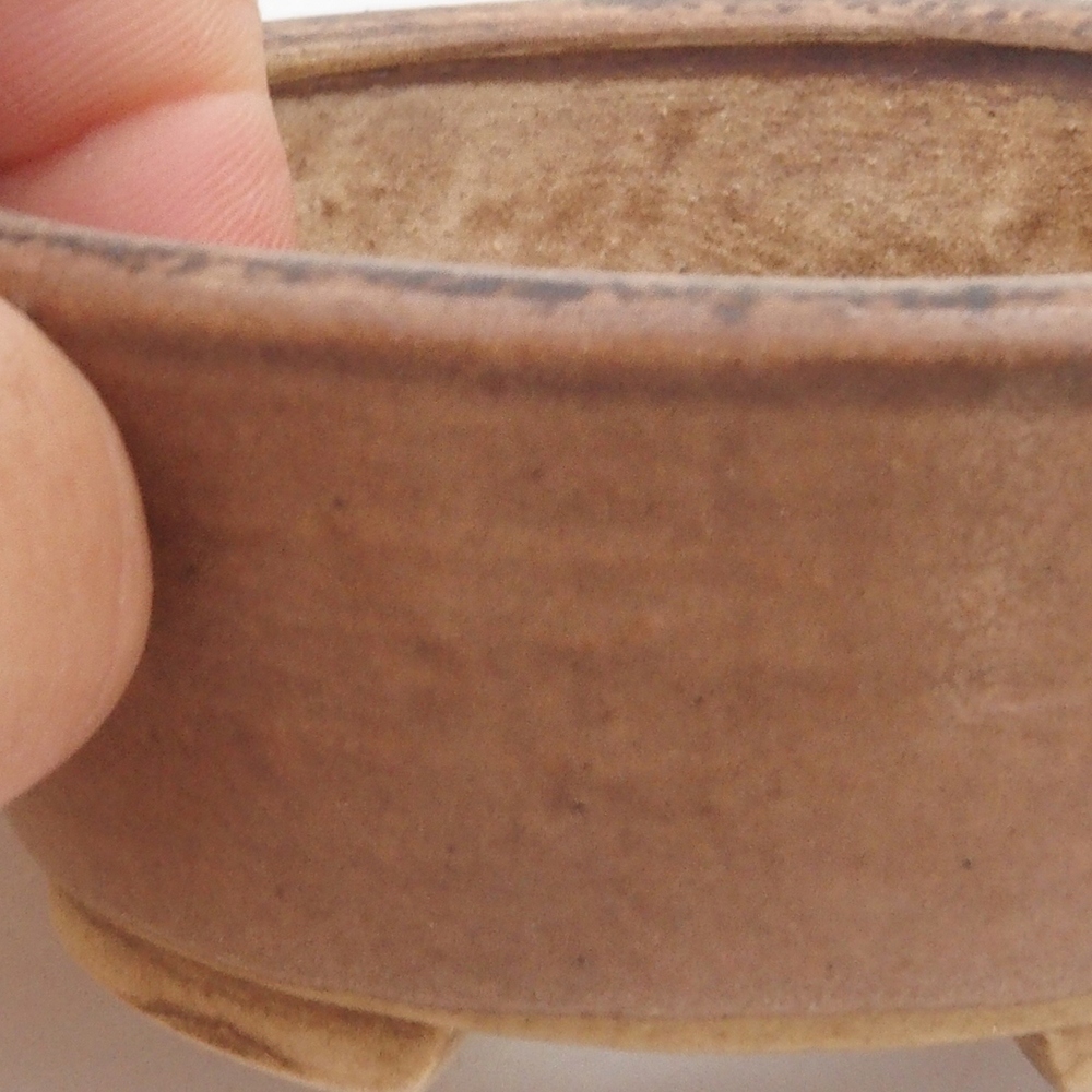 Keramická bonsai miska 10,5 x 9 x 4 cm, farba hnedá