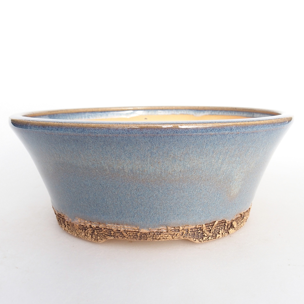 Keramická miska na bonsaje 17,5 x 17,5 x 7 cm, farba modrá