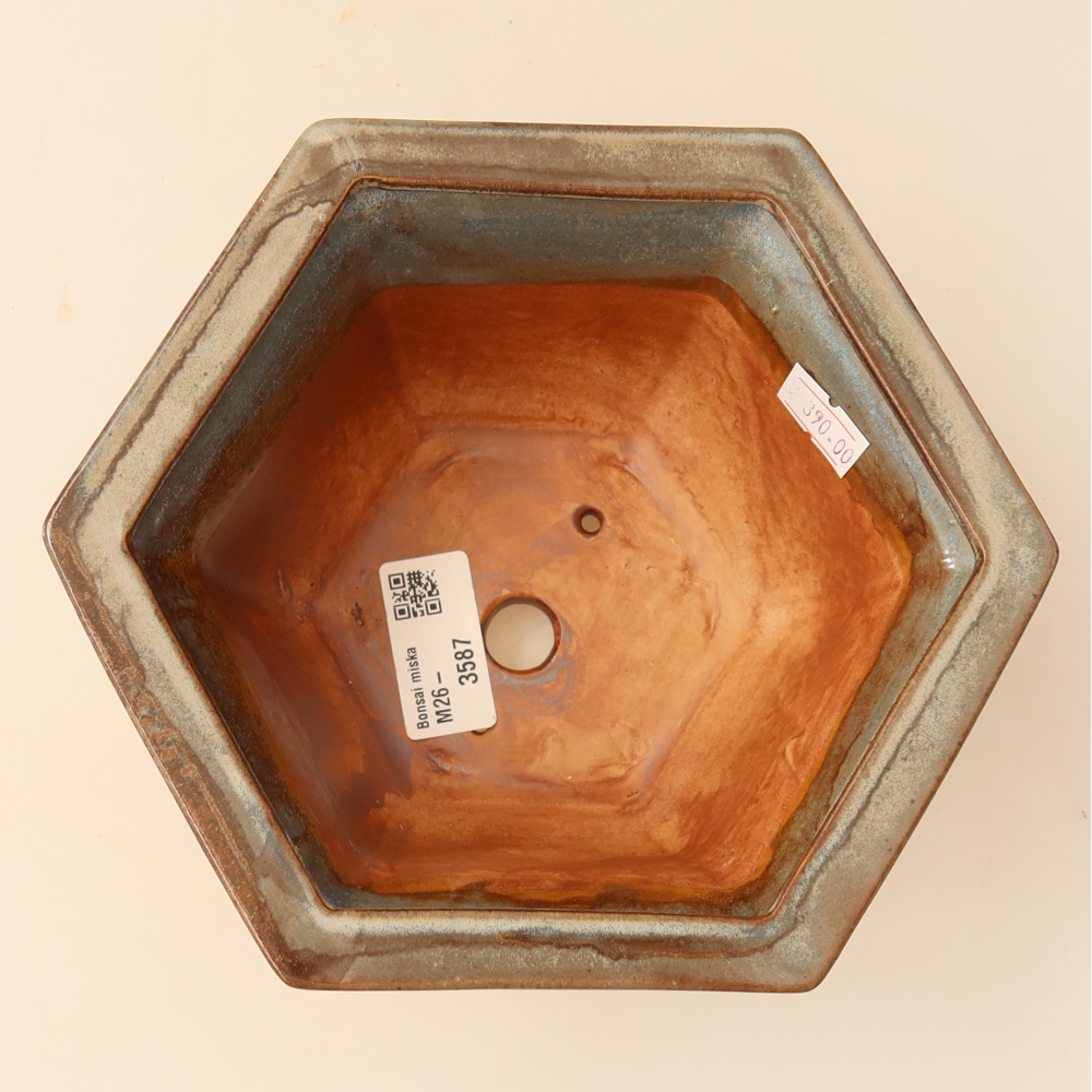 Keramická miska na bonsaje 18,5 x 16,5 x 9 cm, hnedá