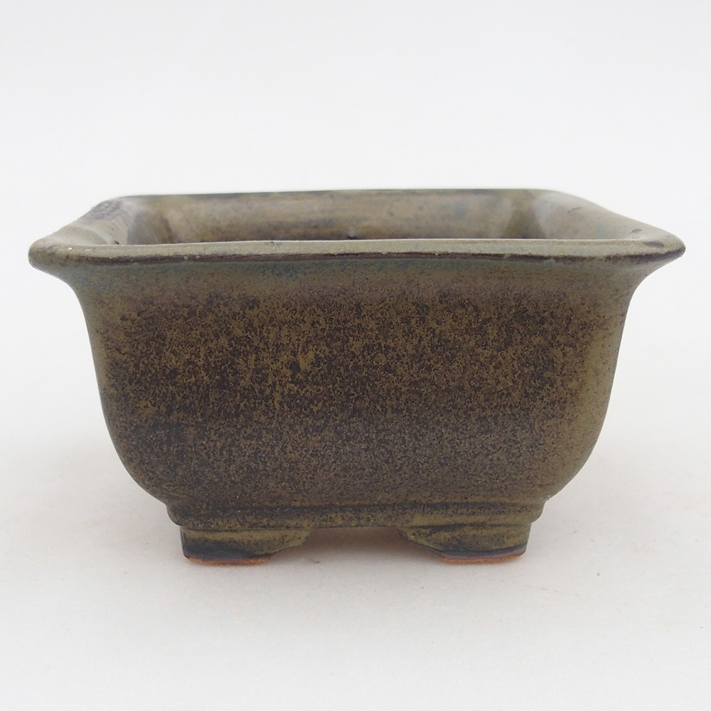 Keramická miska na bonsaje 10 x 10 x 6 cm, bordová