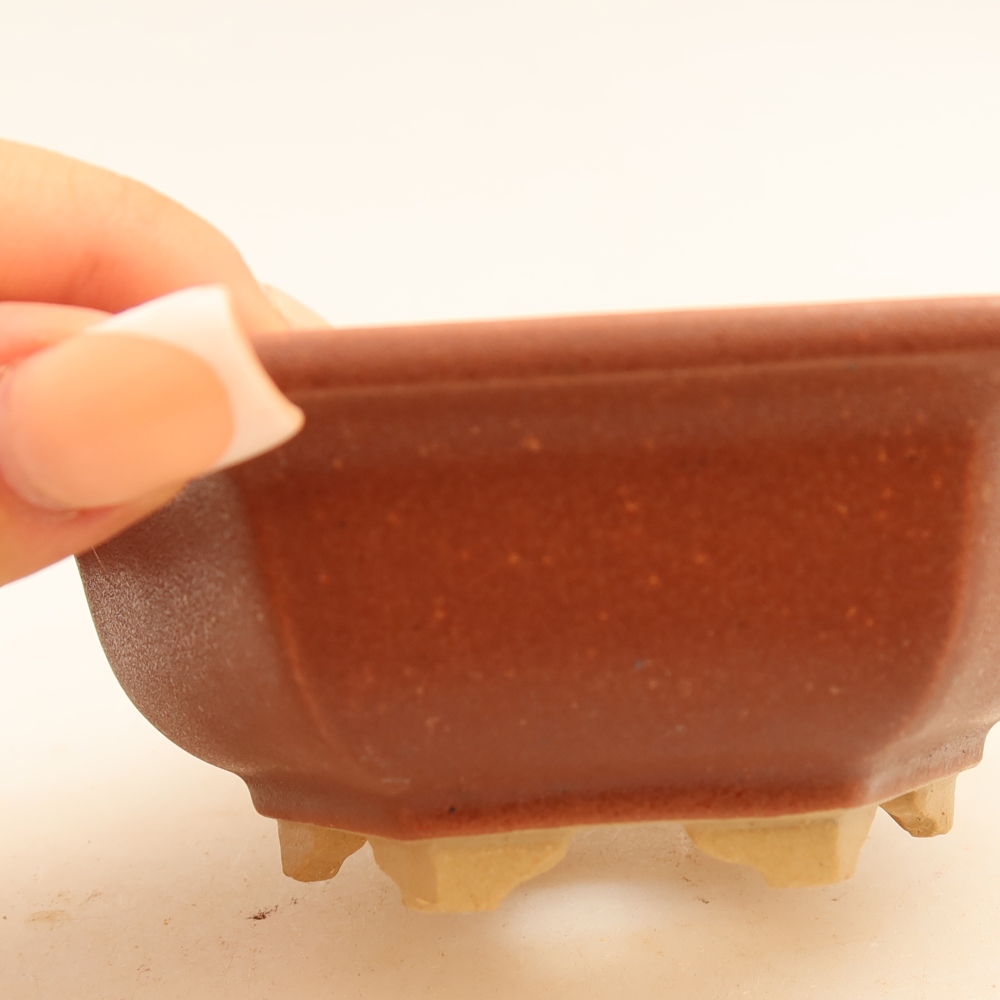 Keramická miska na bonsai 12 x 10,5 x 4 cm, farba vínová
