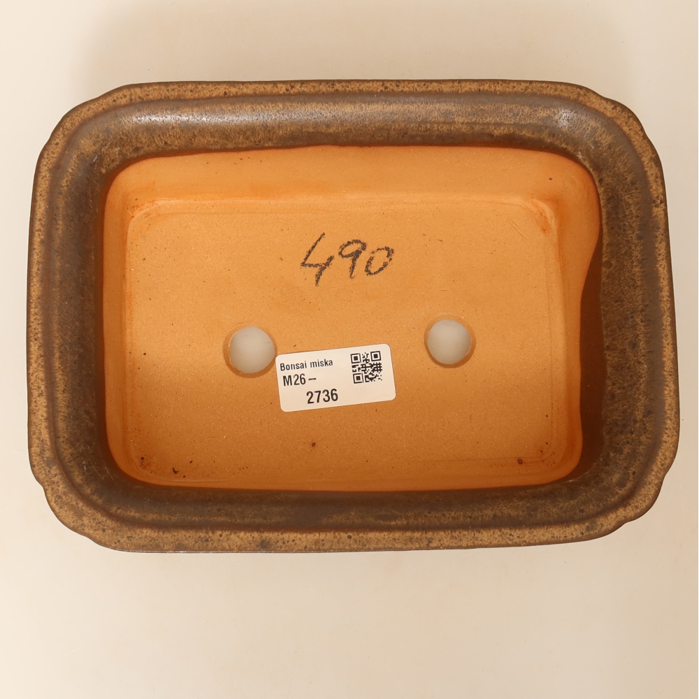 Keramická miska  20 x 15,5 x 5,5 cm, farba hnedá