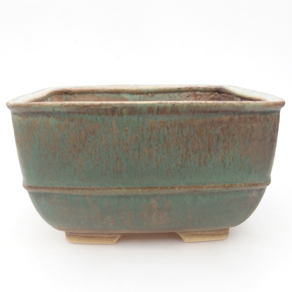 Keramická bonsajová miska 16 x 16 x 9,5 cm, zelená