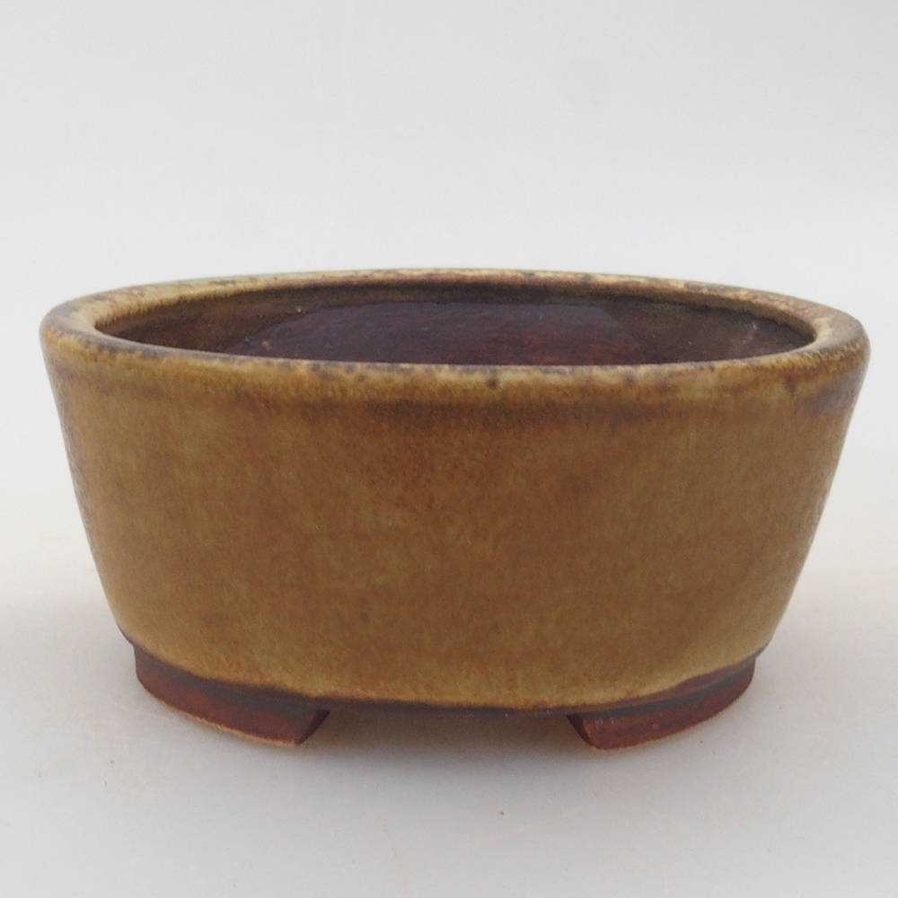 Keramická bonsai miska 10,5 x 9 x 4 cm, farba hnedá