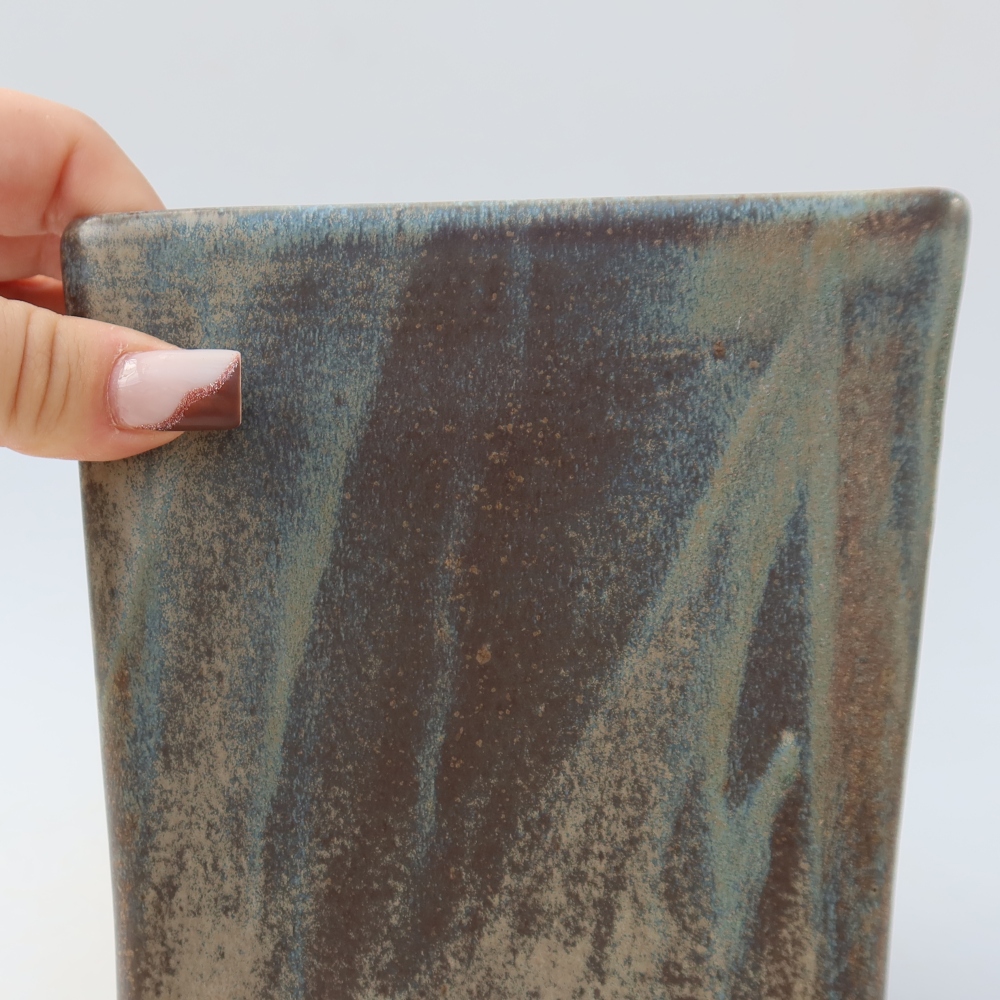 Keramická miska na bonsaje 13 x 13 x 14 cm, farba hnedá