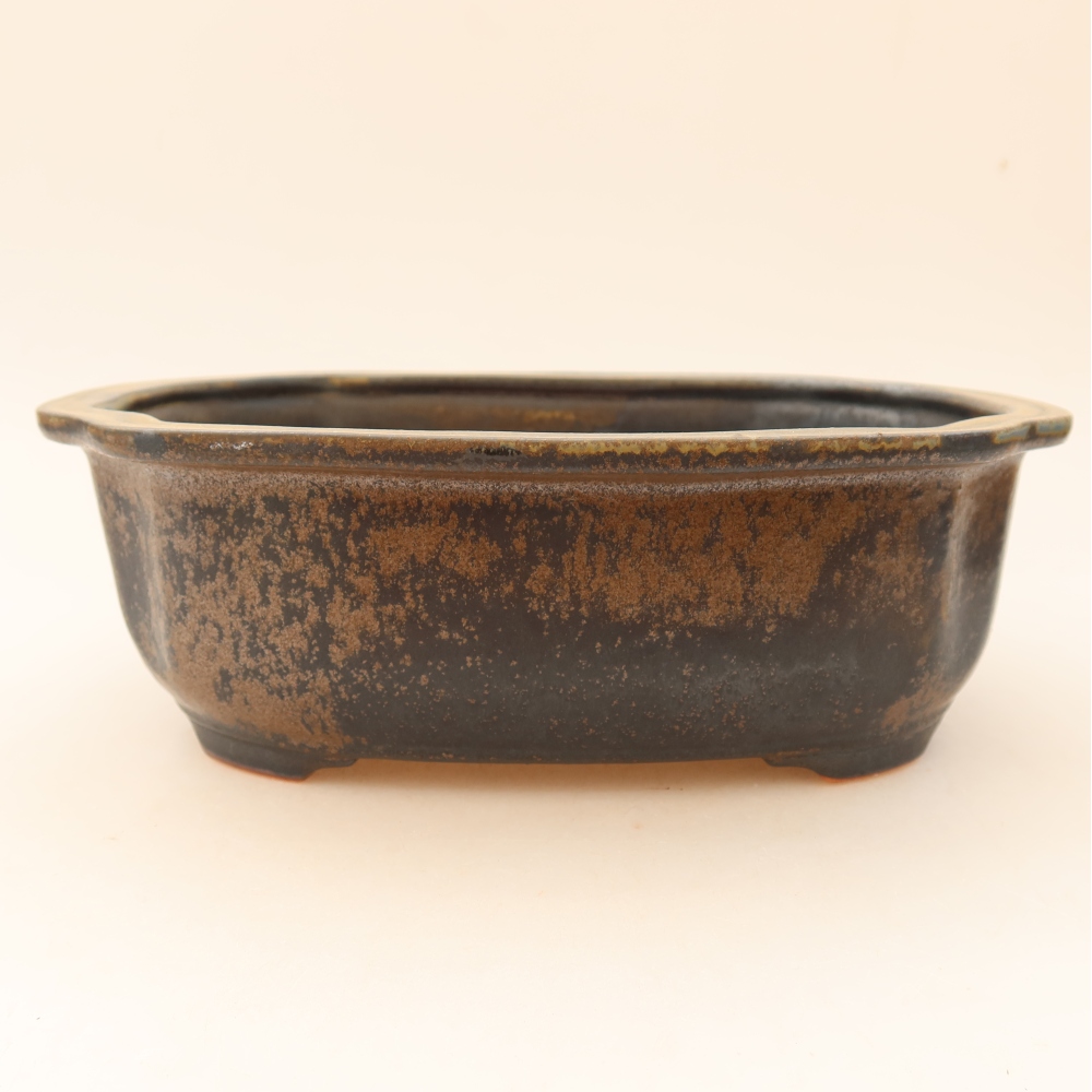 Keramická miska na bonsaje 22,5 x 17,5 x 7,5 cm, farba hnedá