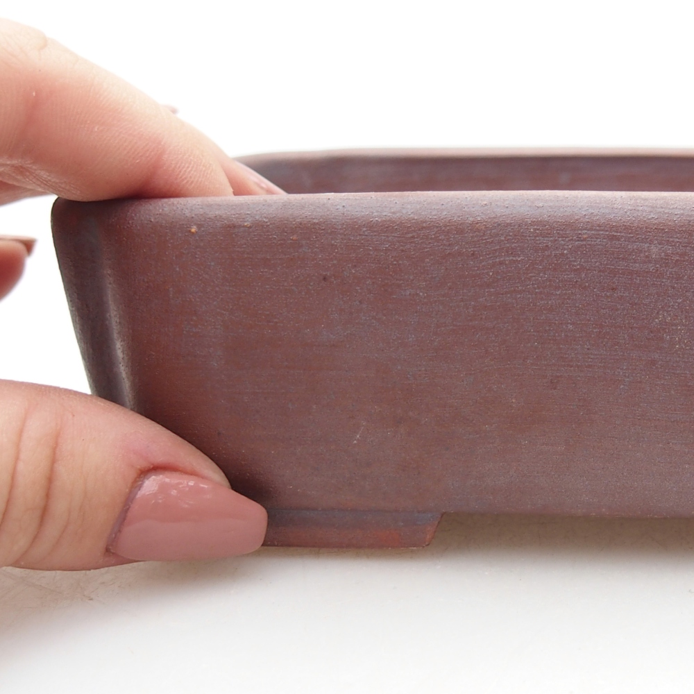 Keramická miska na bonsaje 15 x 12 x 4,5 cm, farba kovu