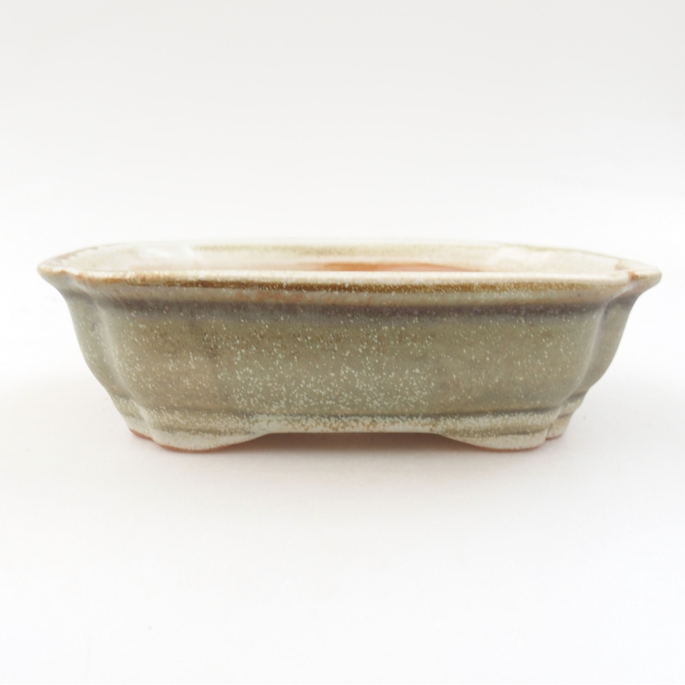Keramická bonsai miska 16 x 12,5 x 4,5 cm, farba zelená