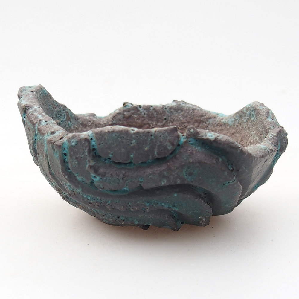 Keramická mušľa 9 x 8,5 x 4,5 cm , farba modrá