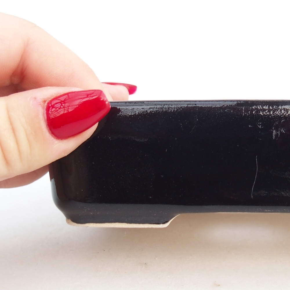 Keramická miska na bonsaje 12,5 x 9,5 x 3,5 cm, čierna