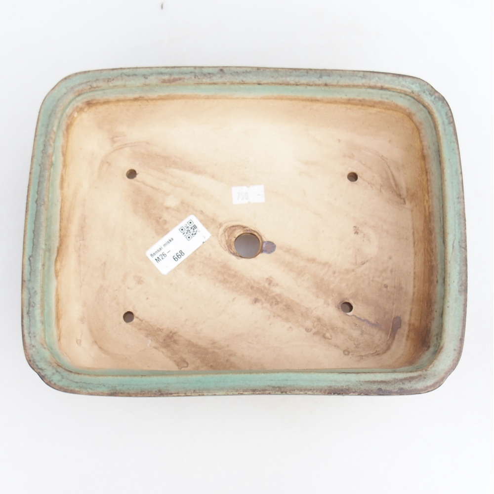 Keramická bonsajová miska 25 x 20 x 7,5 cm, zelená