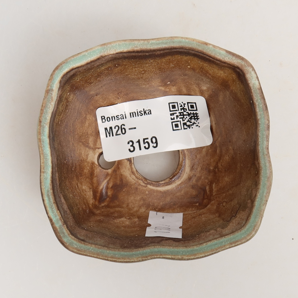 Keramická miska na bonsaje 7 x 7 x 3,5 cm, farba zelená