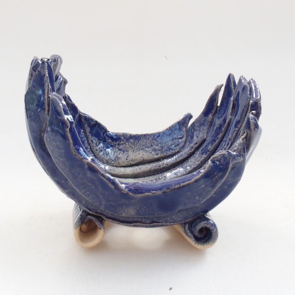 Keramická Škrupina 8 x 6 x 7 cm , farba modrá