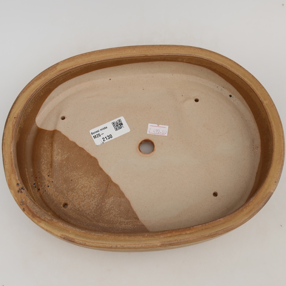 Keramická bonsajová miska 27 x 21 x 5,5 cm, farba béžová