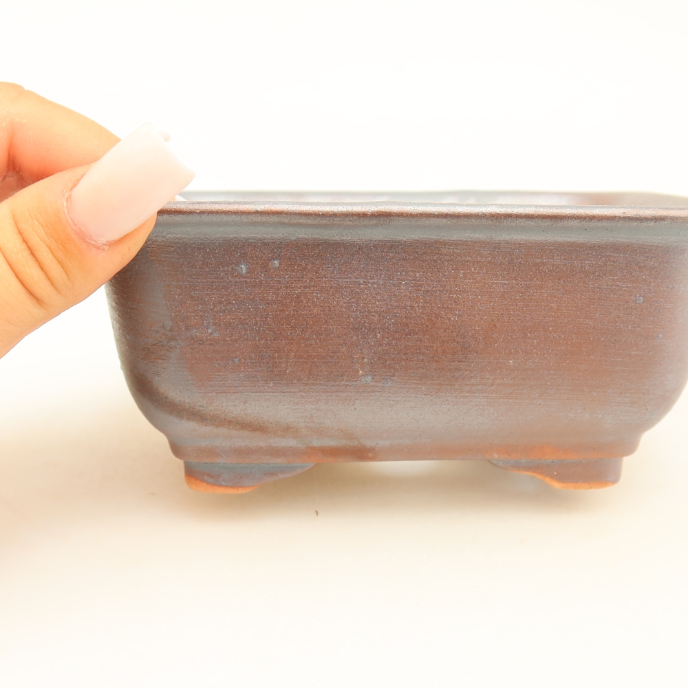 Keramická bonsajová miska 13,5 x 10,5 x 6 cm, farba kovu