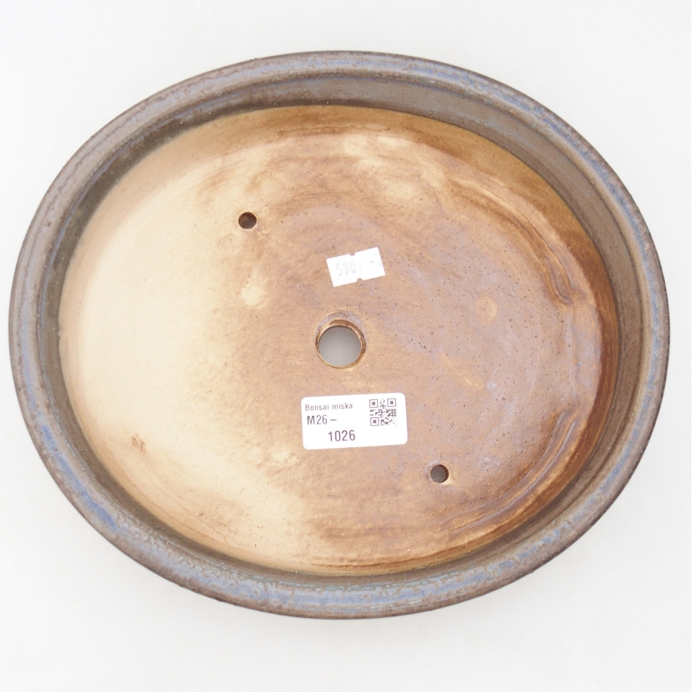 Keramická bonsajová miska 24 x 21 x 5 cm, farba modrá