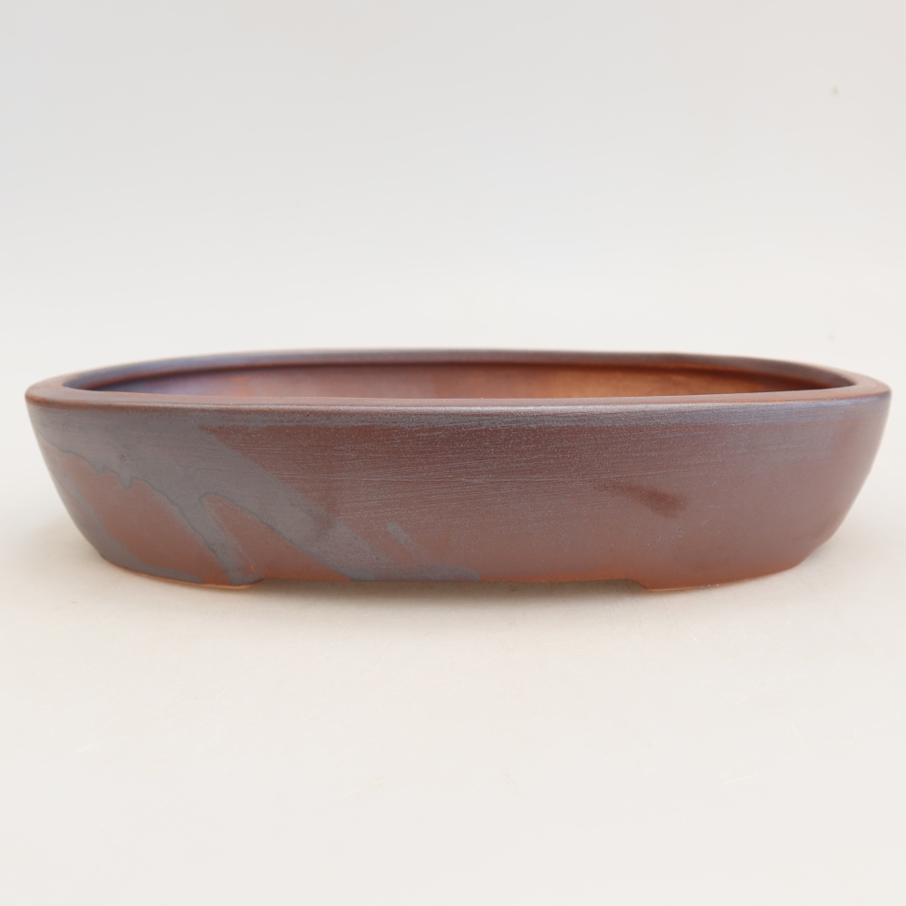 Keramická bonsajová miska 22 x 17 x 4 cm, farba kovu