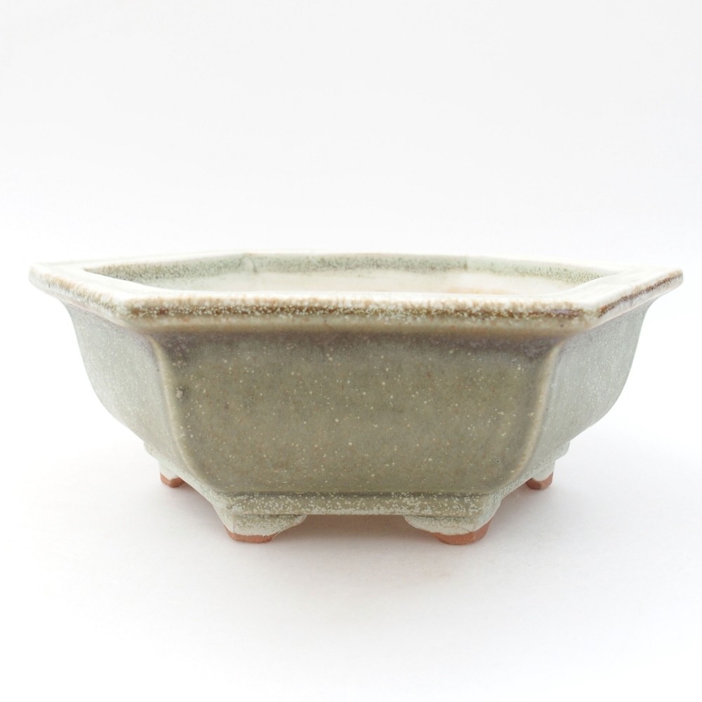 Keramická bonsai miska 17 x 15 x 6 cm, farba zelená