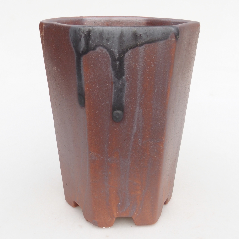 Keramická bonsajová miska 12,5 x 11,5 x 16,5 cm, farba kovu