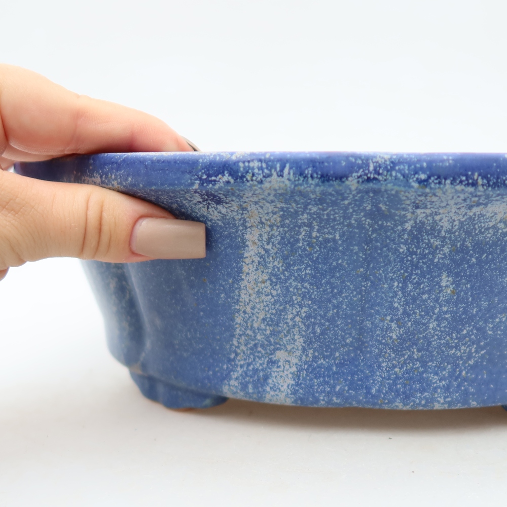 Keramická miska na bonsaje 26,5 x 26,5 x 8,5 cm, farba modrá