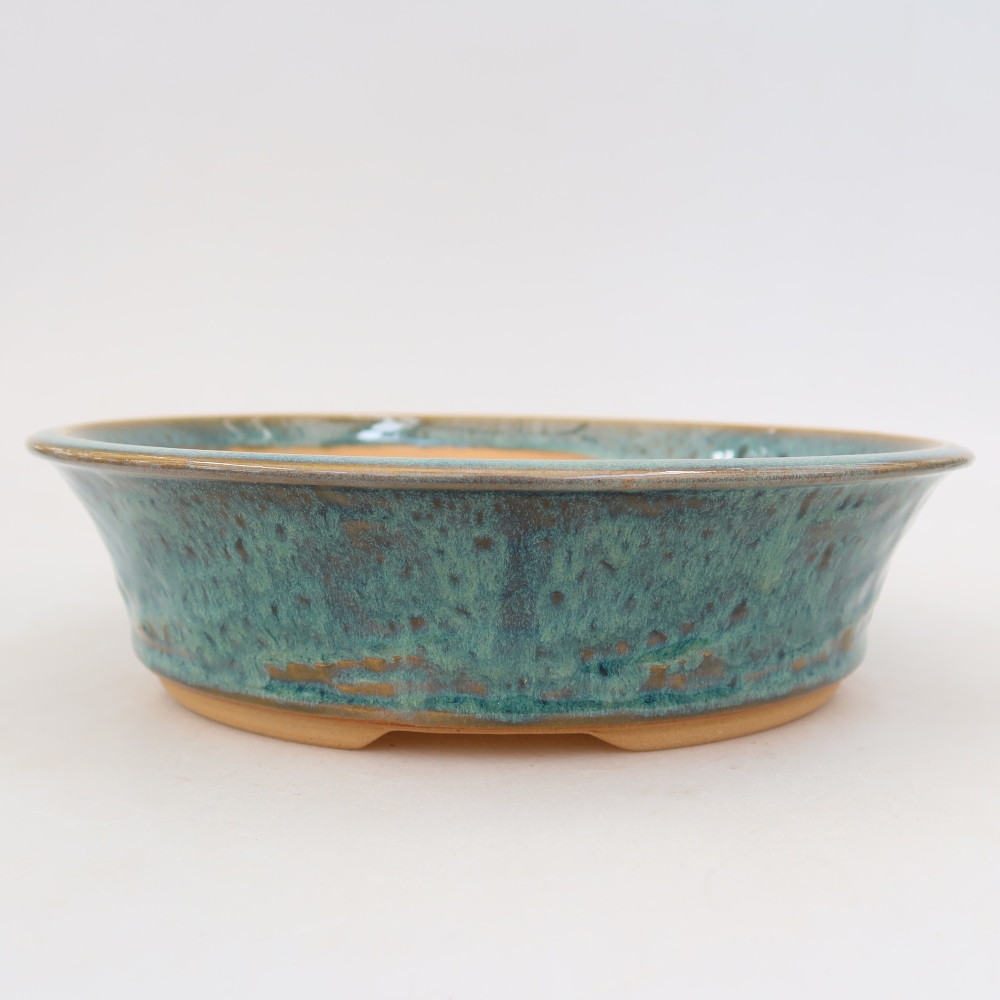 Keramická miska na bonsaje 23,5 x 23,5 x 6 cm, farba modrá