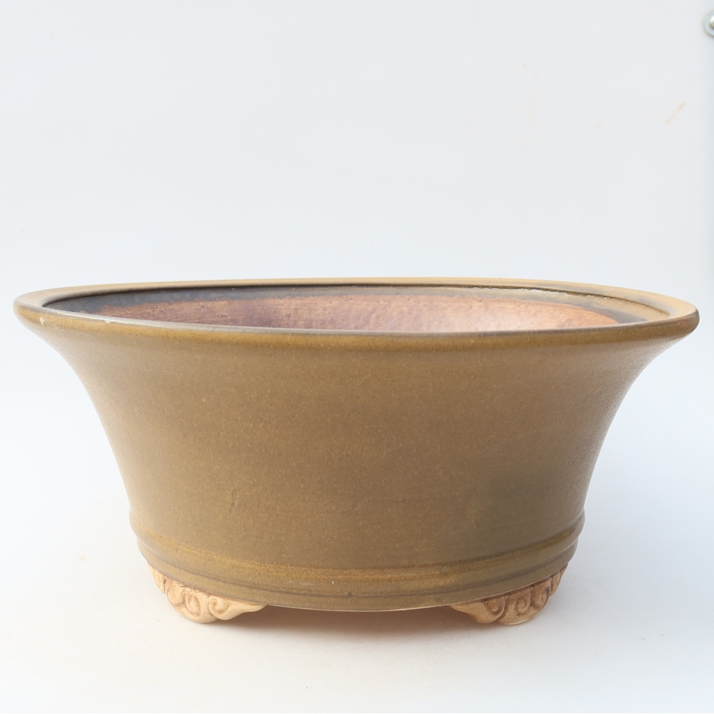 Keramická miska na bonsaje 29 x 29 x 12,5 cm, farba hnedá