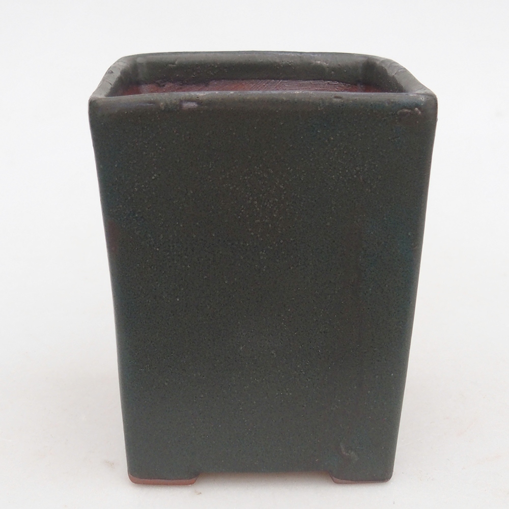 Keramická miska na bonsaje 7,5 x 7,5 x 8,5 cm, sivá