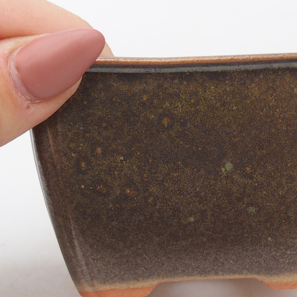Keramická miska na bonsaje 8,5 x 8,5 x 5 cm, hnedá