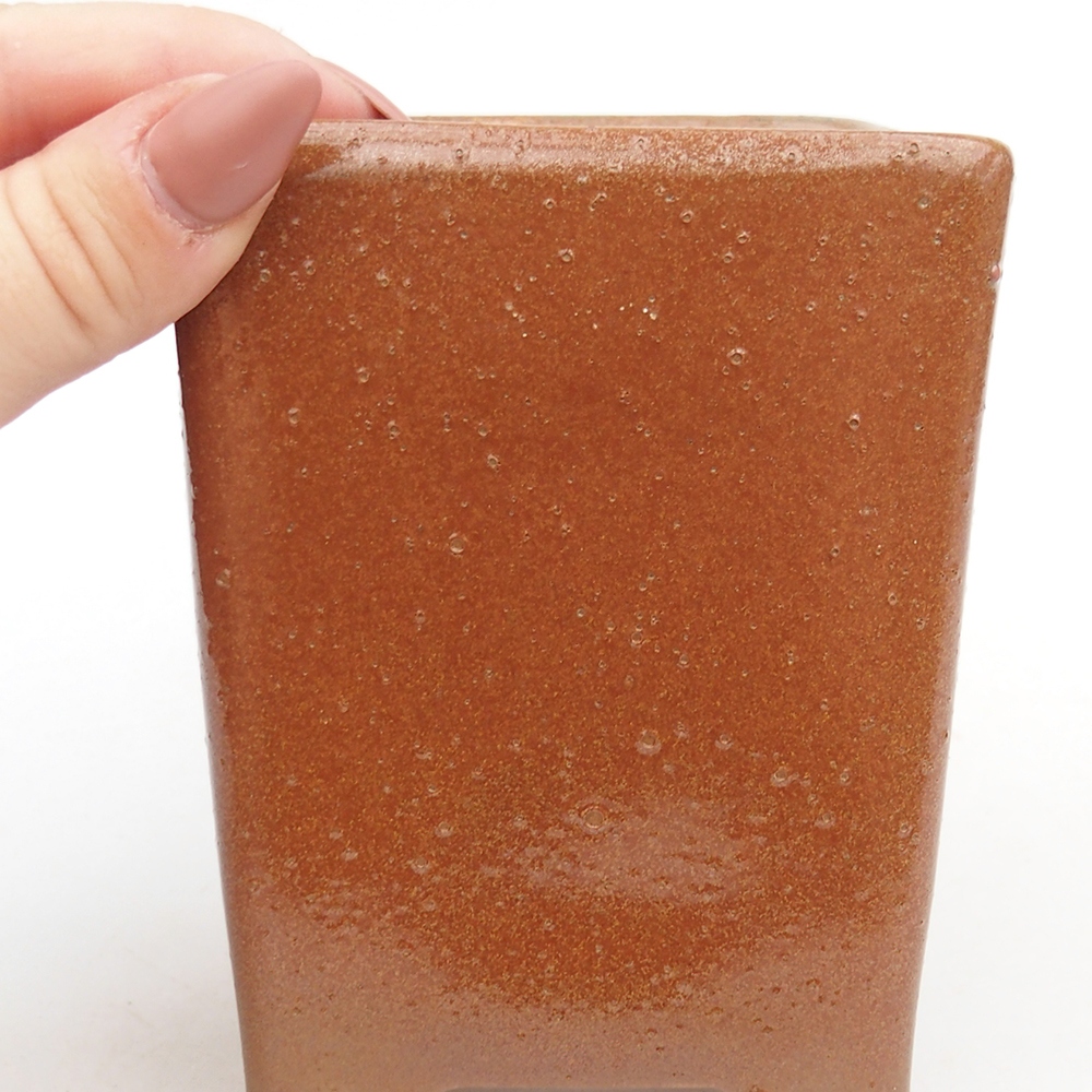 Keramická miska na bonsaje 8,5 x 8,5 x 11,5 cm, hnedá