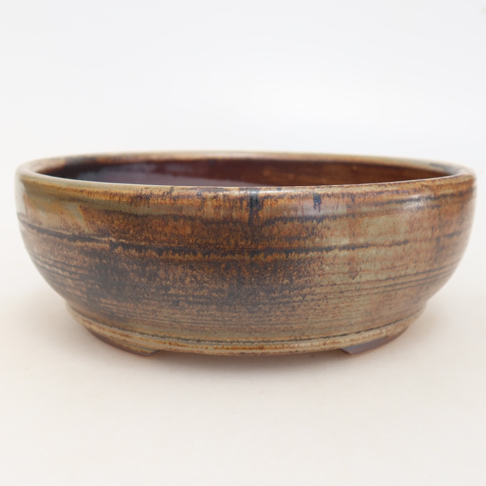 Keramická miska na bonsaje 17 x 17 x 6 cm, farba hnedá