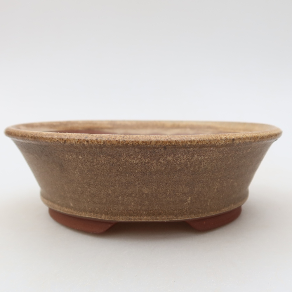 Keramická miska na bonsaje 15,5 x 15,5 x 5 cm, hnedá