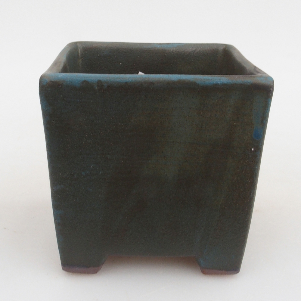 Keramická bonsai miska 8,5 x 8,5 x 8,5 cm, farba modra