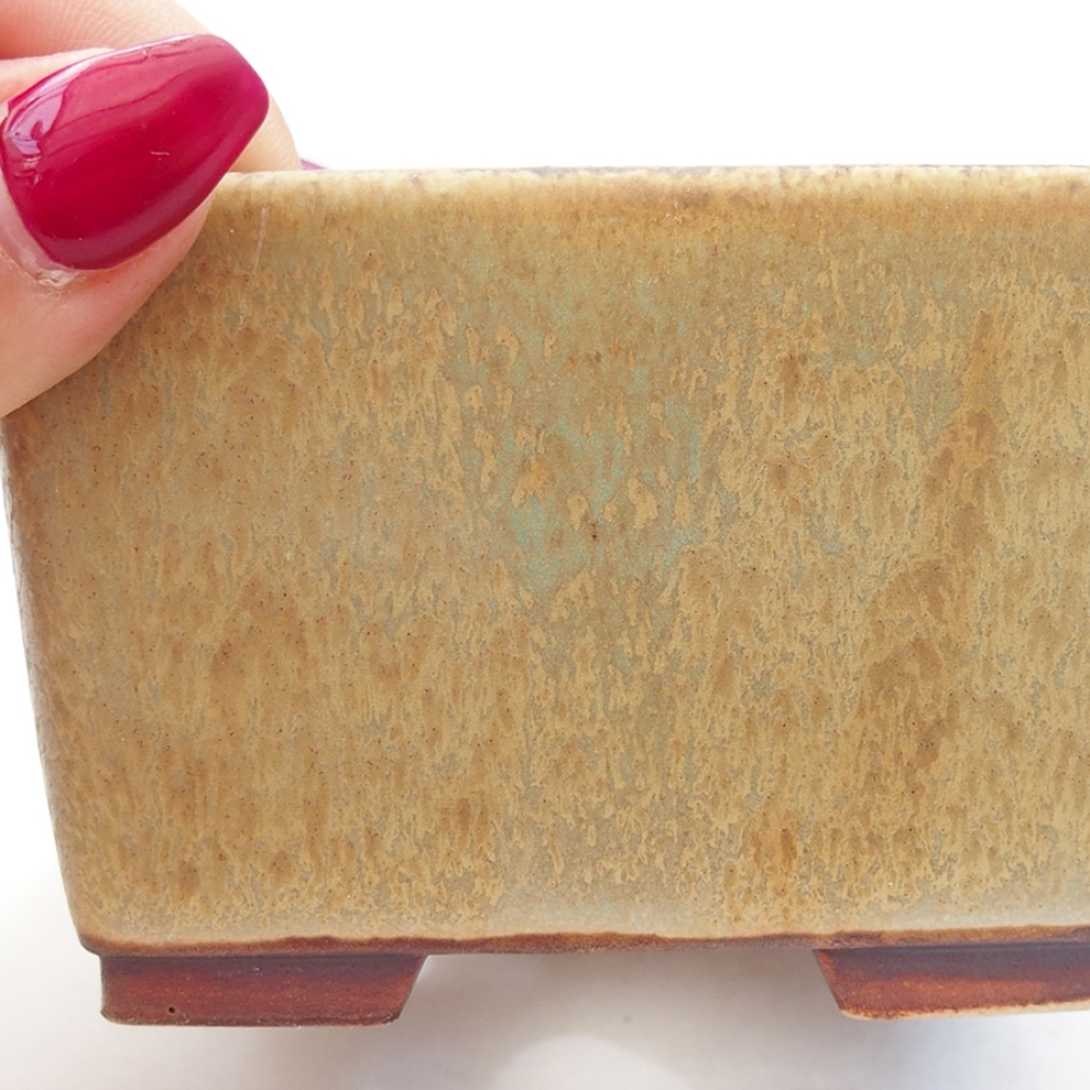 Keramická bonsai miska 8,5 x 8,5 x 5,5 cm, farba zelená