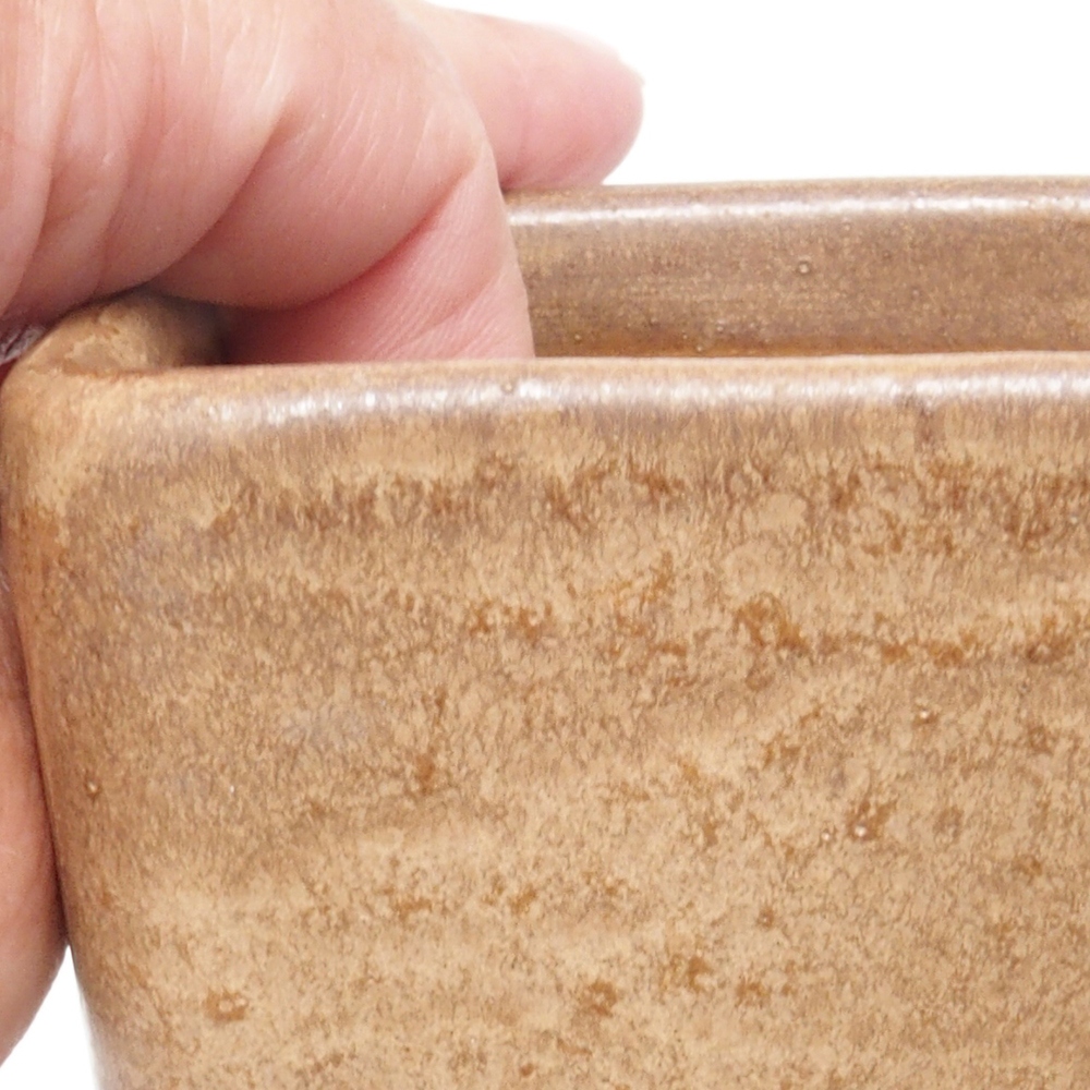 Keramická bonsai miska 8,5 x 8,5 x 11 cm, farba hnedá