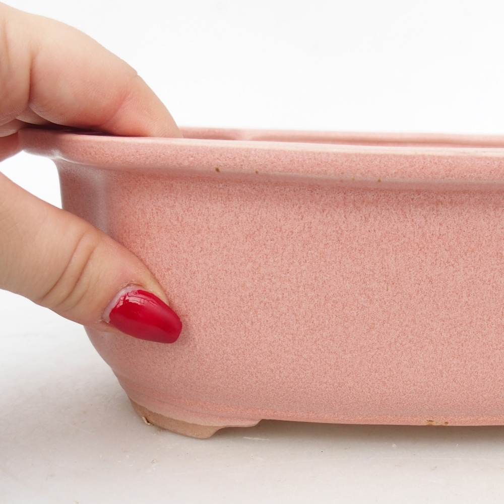 Keramická bonsajová miska 22 x 18 x 7,5 cm, ružová