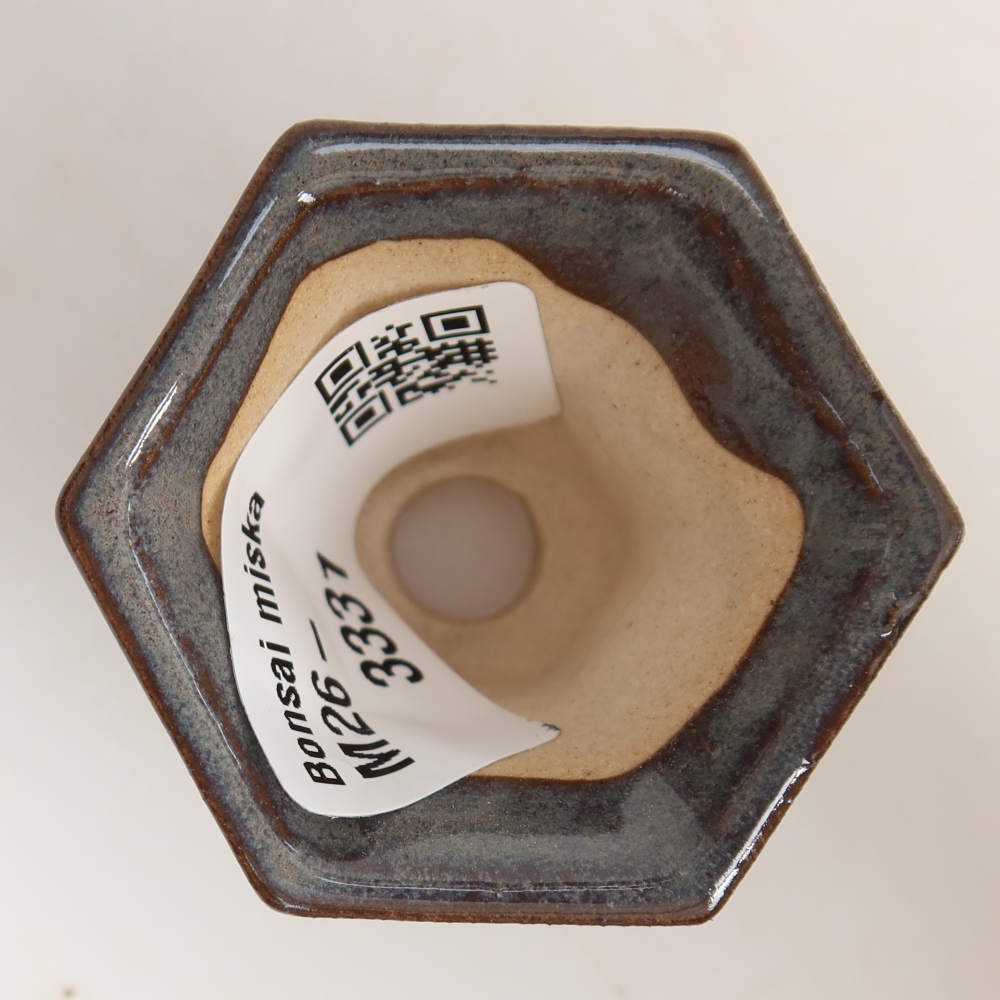 Keramická miska na bonsaje 4,5 x 4 x 3,5 cm, farba: sivá