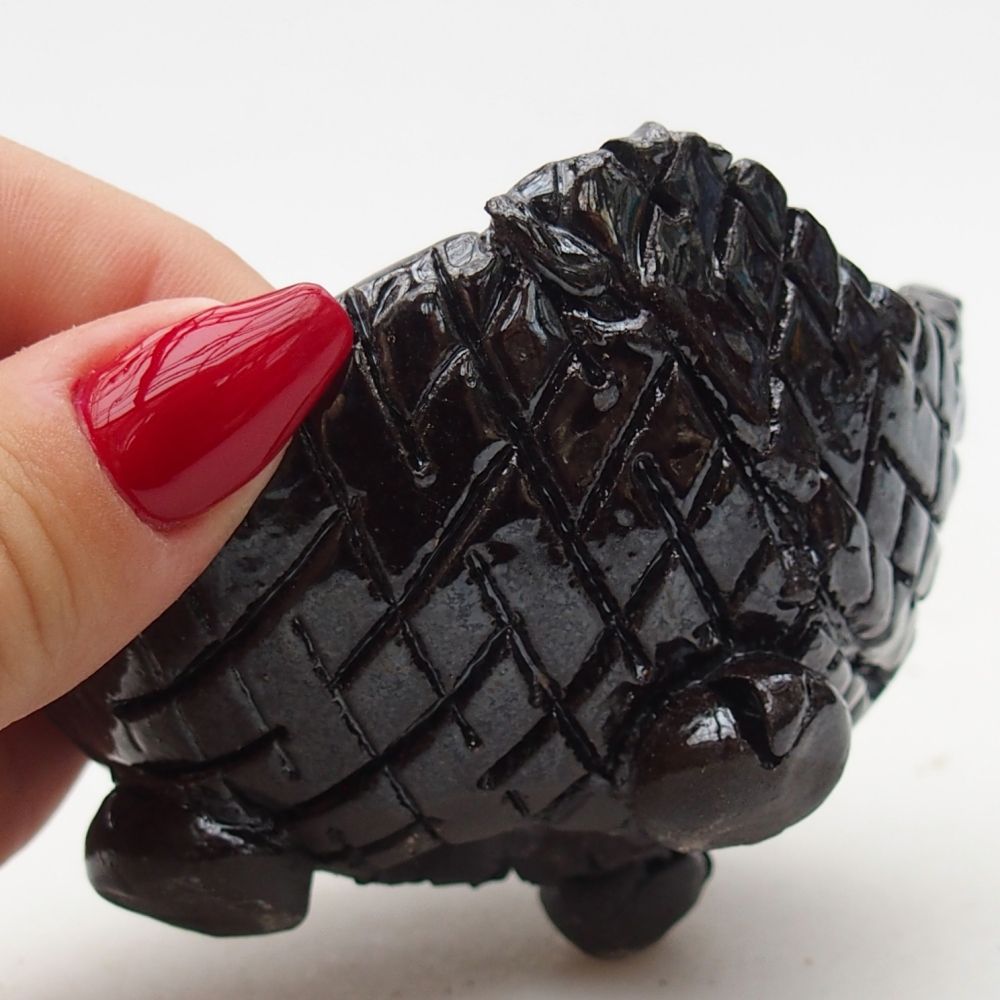 Keramická mušľa 8,5 x 8 x 5,5 cm , farba čierna
