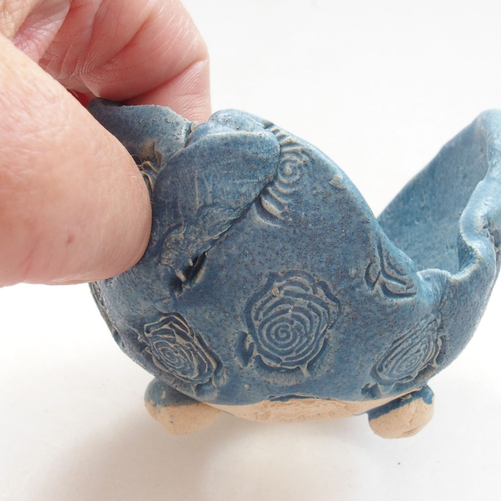 Keramická Škrupina 7 x 7 x 6 cm , farba modrá