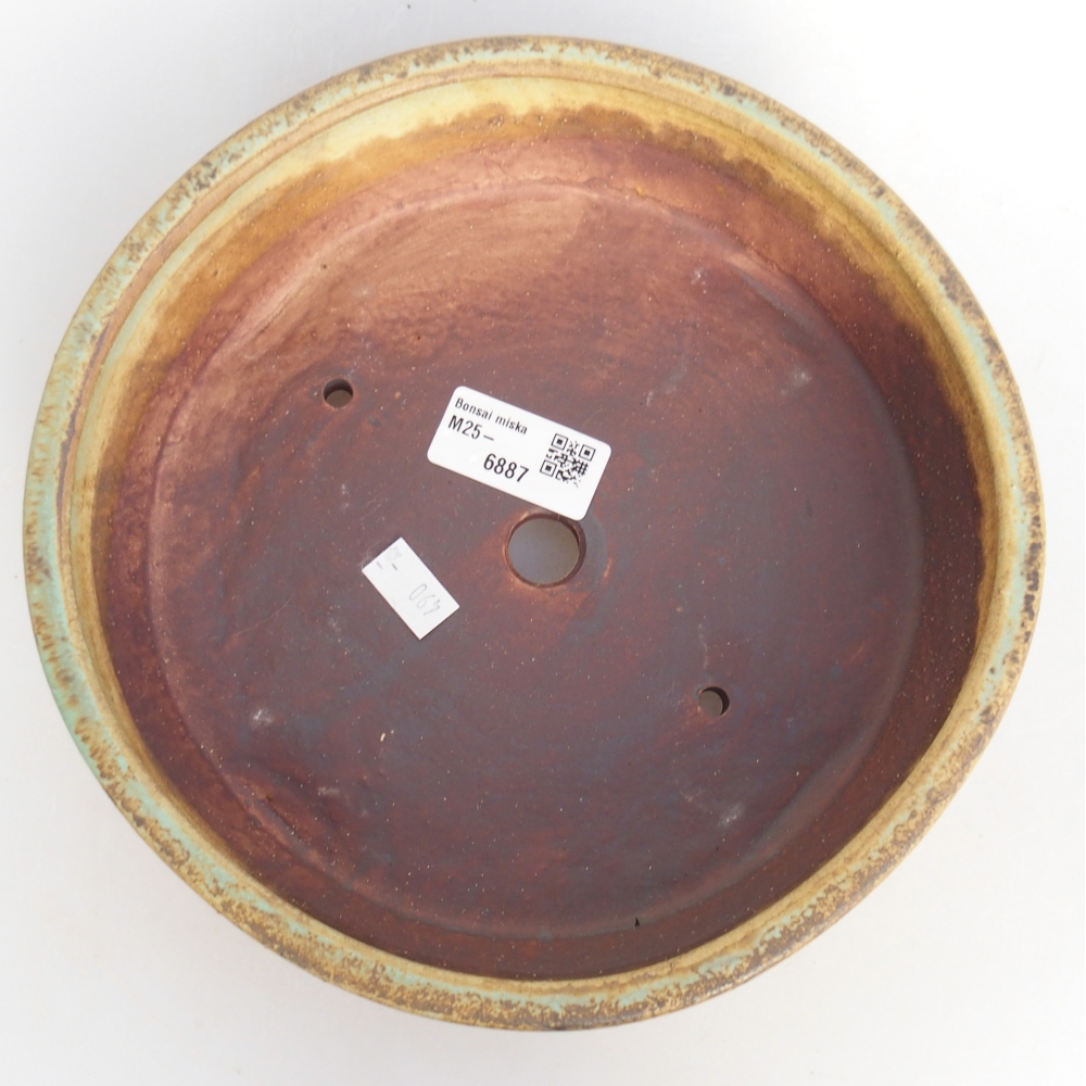 Keramická miska na bonsaje 21 x 21 x 6 cm, zelená