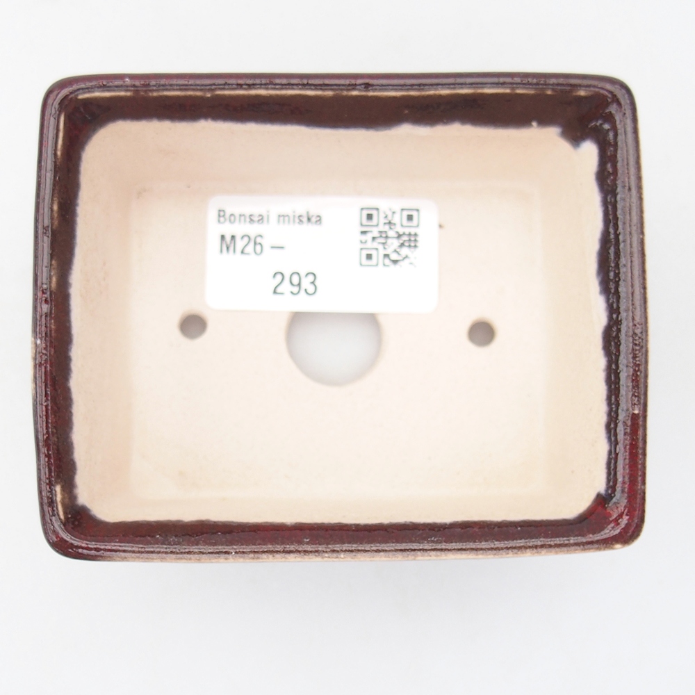 Mini bonsajová miska 9 x 7 x 3,5 cm, farba červená