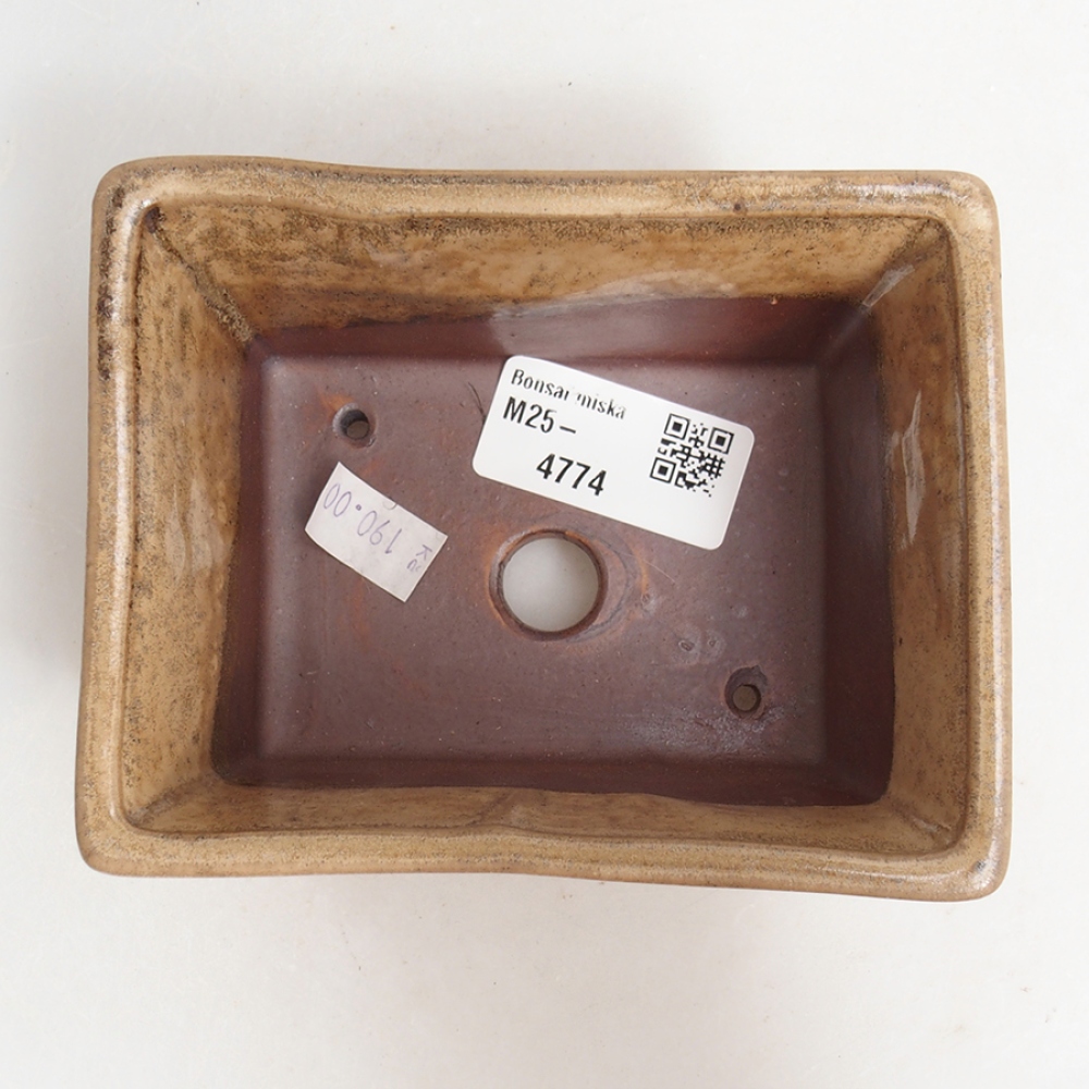 Keramická bonsai miska 11,5 x 10,5 x 6 cm, farba  béžová