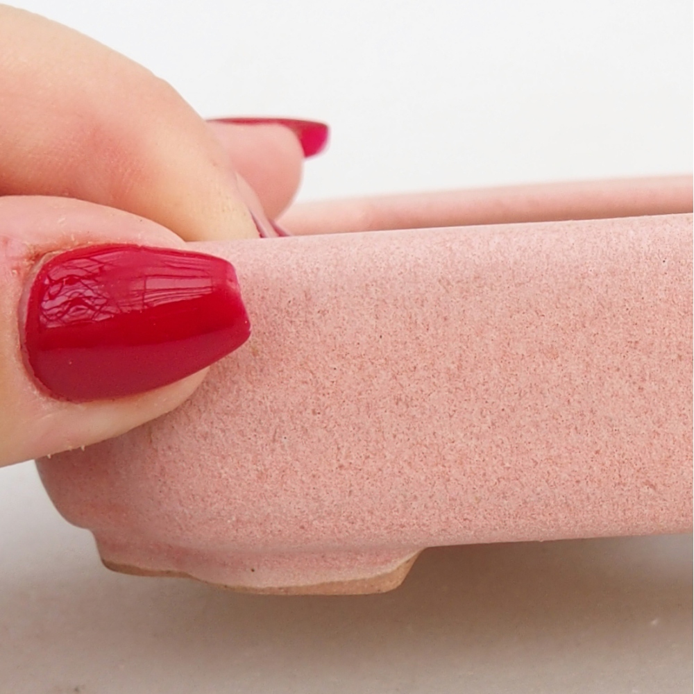 Keramická miska na bonsaje 12,5 x 9 x 3 cm, ružová