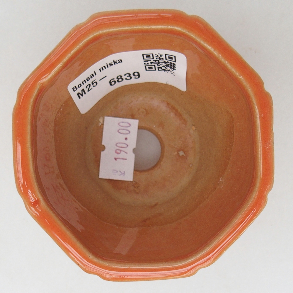 Keramická miska na bonsaje 7,5 x 7,5 x 6 cm, oranžová