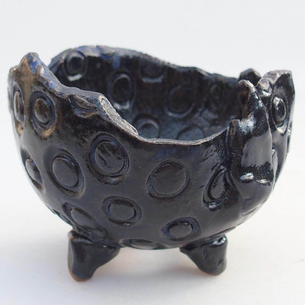 Keramická mušľa 10 x 9,5 x 8 cm , farba modrá